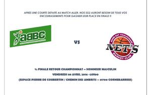 SG2 : 1/2 FINALE RETOUR CHAMPIONNAT 08 04 2016 