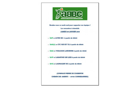 WEEK END DU 09/01 LES MATCHES A DOMICILE