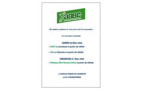 WEEK END DU 26/03/2016 : LES RENCONTRES A DOMICILE