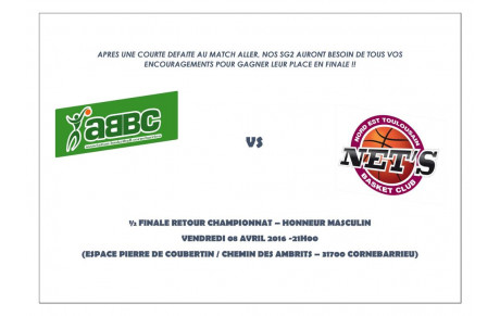 SG2 : 1/2 FINALE RETOUR CHAMPIONNAT 08 04 2016 
