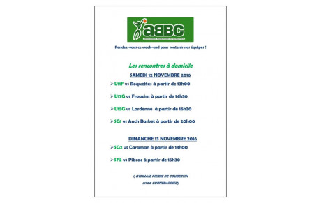 WEEK END DU 12/11 : LES RENCONTRES A DOMICILE