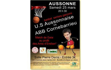 SAMEDI 25 MARS 2017 : MATCH DE GALA AU PROFIT DE L'ASSOCIATION EMILIEN D.