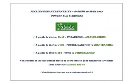 10/06/2017 : FINALES DEPARTEMENTALES