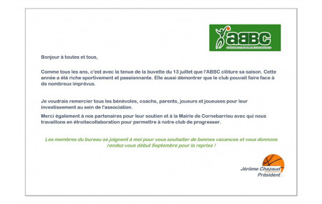 LE MOT DU PRESIDENT