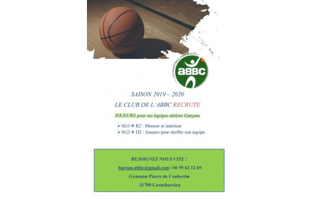 SAISON 2019/20 RECRUTEMENT JOUEURS SENIOR