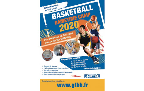 GAMETIME BASKETBALL CAMP : INSCRIPTIONS OUVERTES 