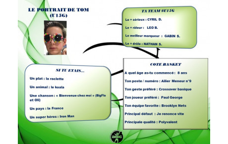 LE PORTRAIT DU JOUR : TOM (U15G)