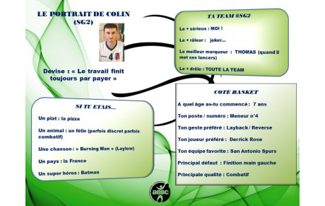 LE PORTRAIT DU JOUR : COLIN (SG2)