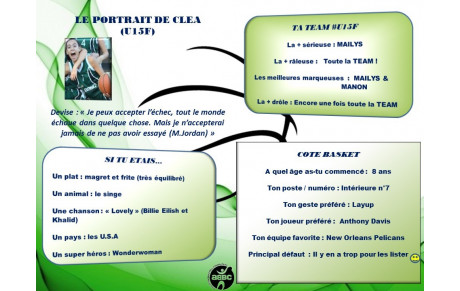 LE PORTRAIT DU JOUR : CLEA (U15F)