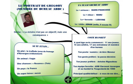 LE PORTRAIT DU JOUR : GREGORY (MEMBRE DU BUREAU)