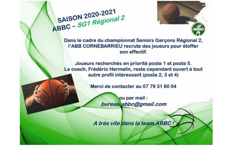 SG1 : RECRUTEMENT SAISON 2020-21